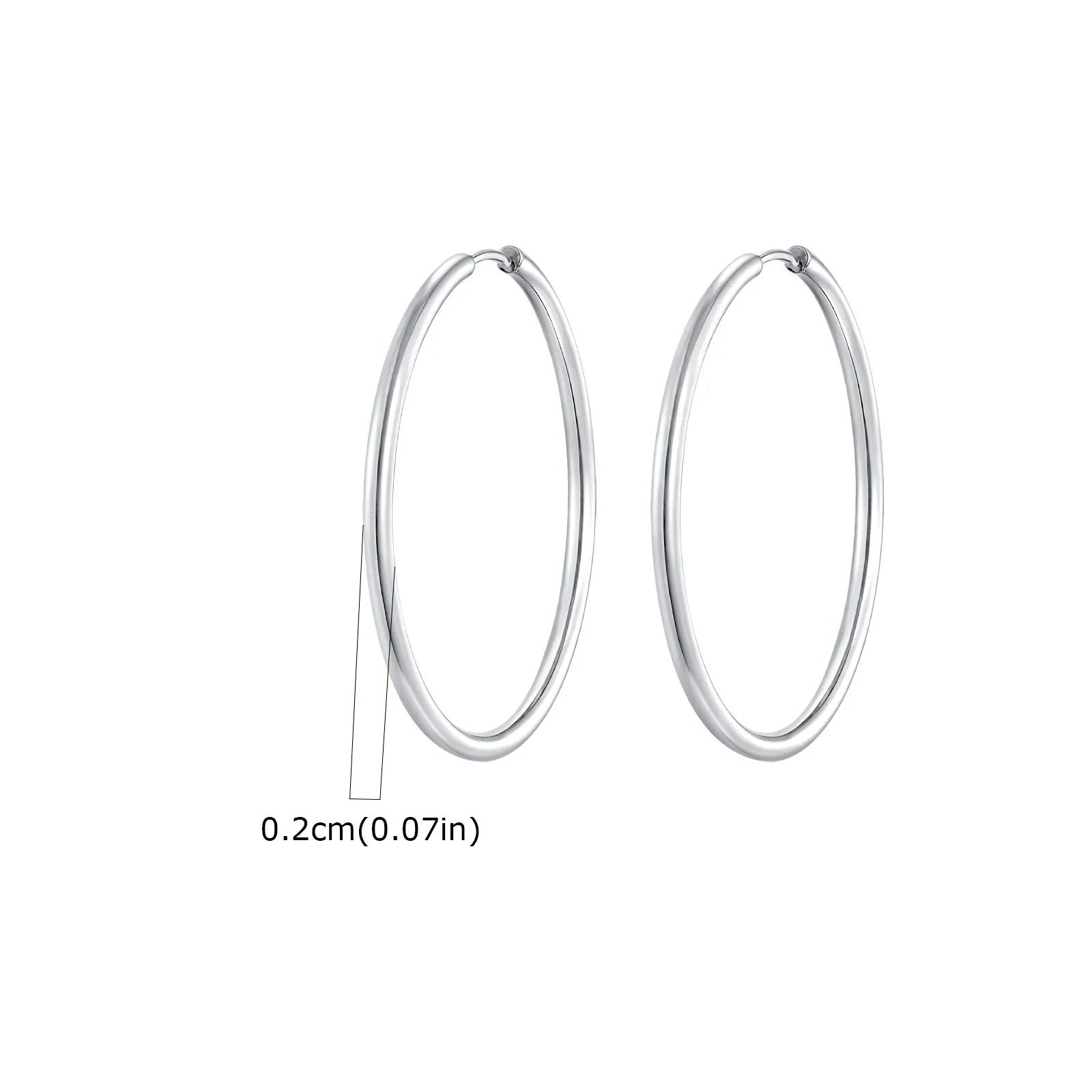 1Pair Round Hoop Earrings for Women Men | Gold Plated Stainless Steel Hypoallergenic Piercing Jewelry