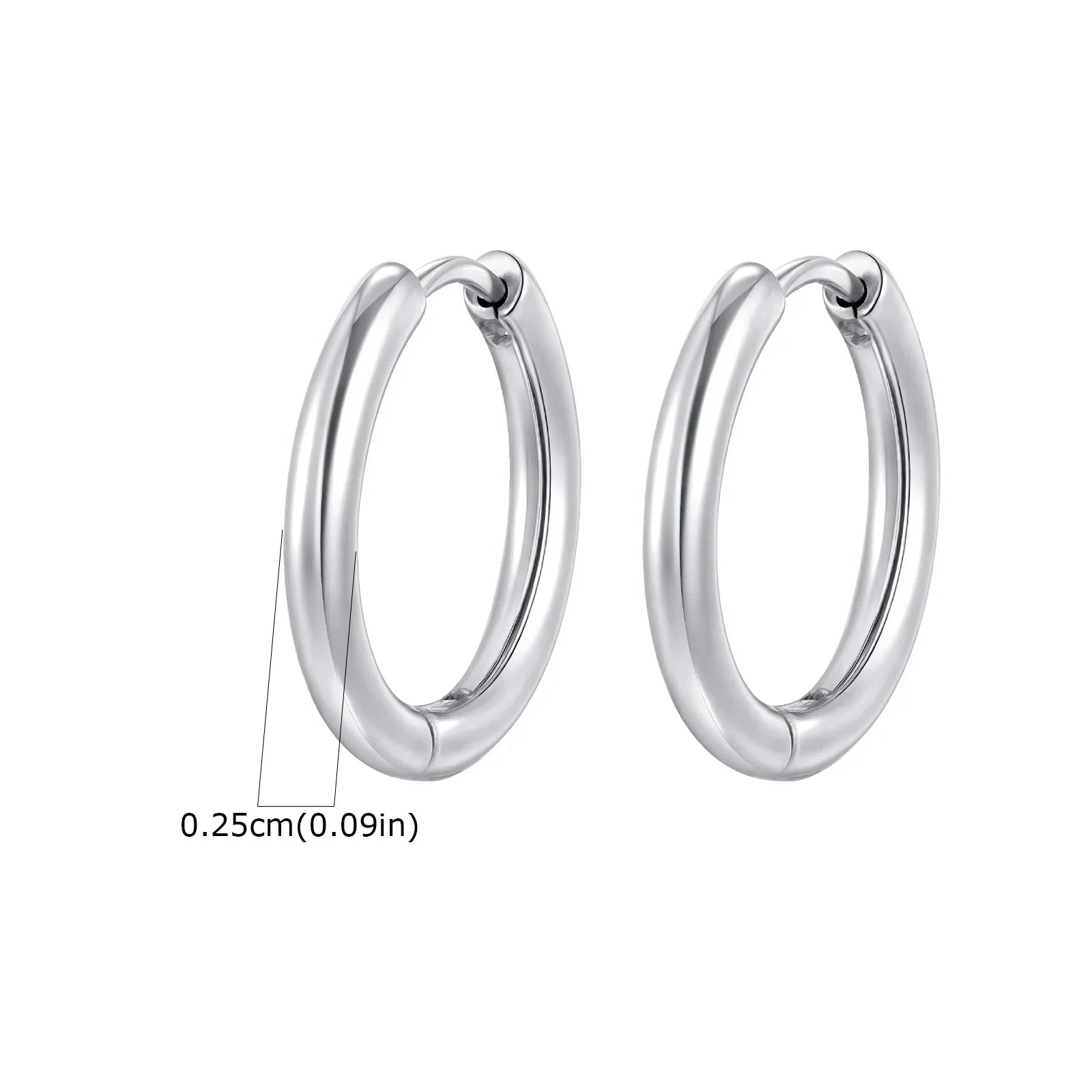 1Pair Round Hoop Earrings for Women Men | Gold Plated Stainless Steel Hypoallergenic Piercing Jewelry