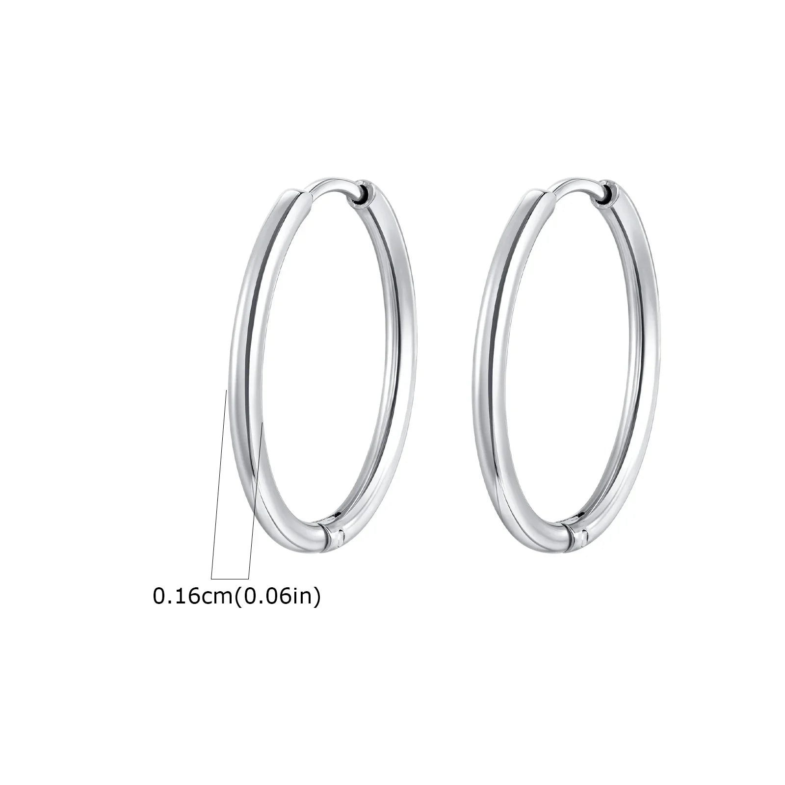 1Pair Round Hoop Earrings for Women Men | Gold Plated Stainless Steel Hypoallergenic Piercing Jewelry